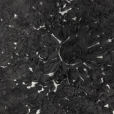 Daisy Ruffle—Black Georgette Material—High-Quality Polyester Blend—Sold by The Yard—54" Inches Wide